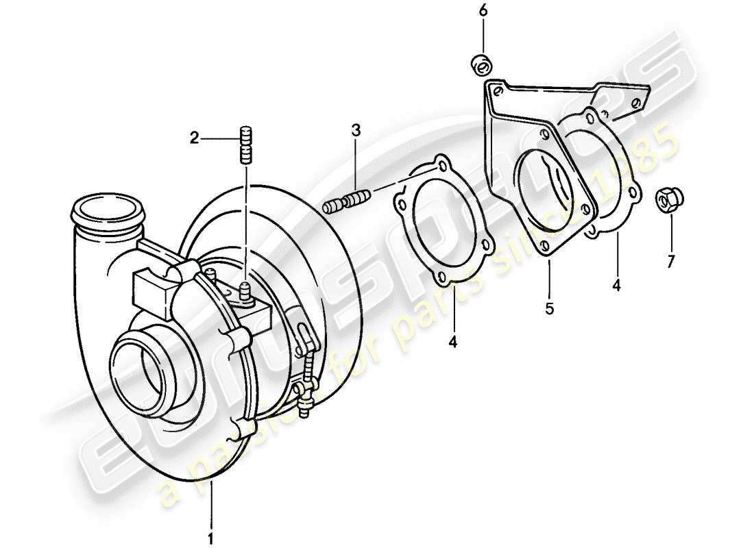 porsche 1984 (911) abgasturbolader teilediagramm