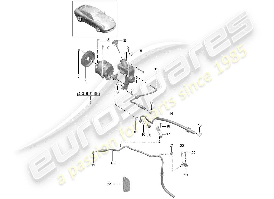 porsche 2019 (991-2) hydraulikleitung ersatzteildiagramm
