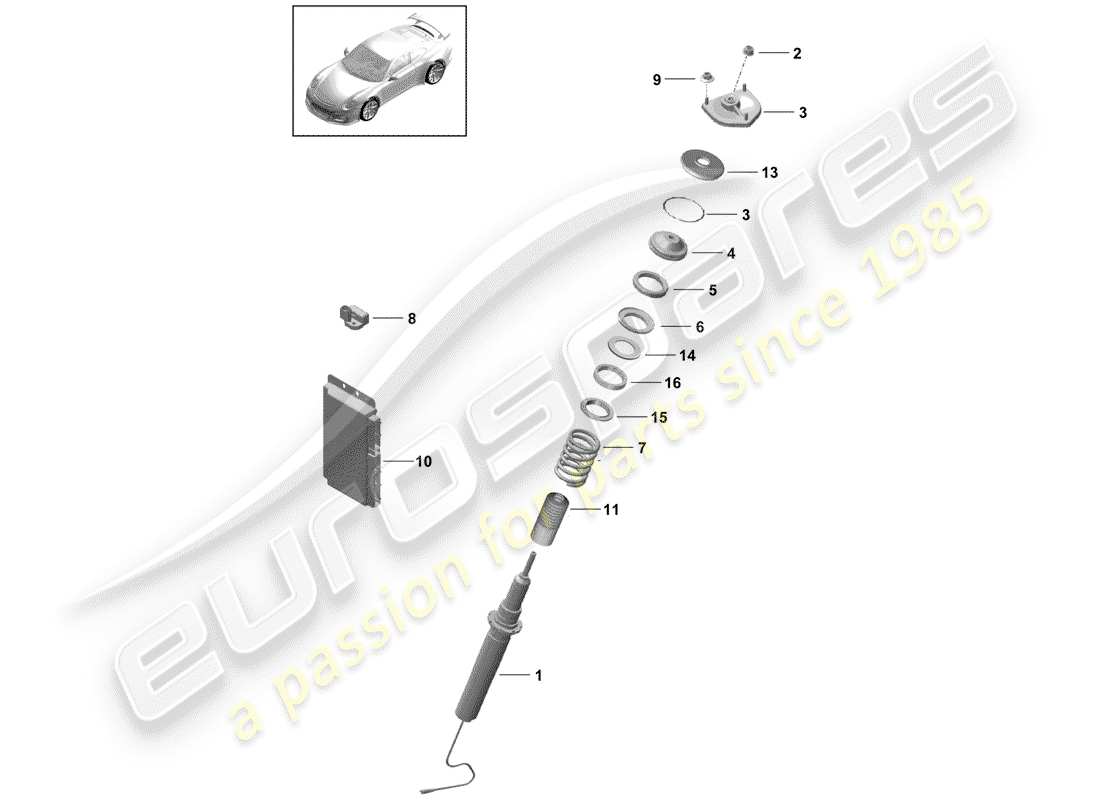 porsche 2019 (991-2 r/gt3/rs) vibrationsdämpfer ersatzteildiagramm