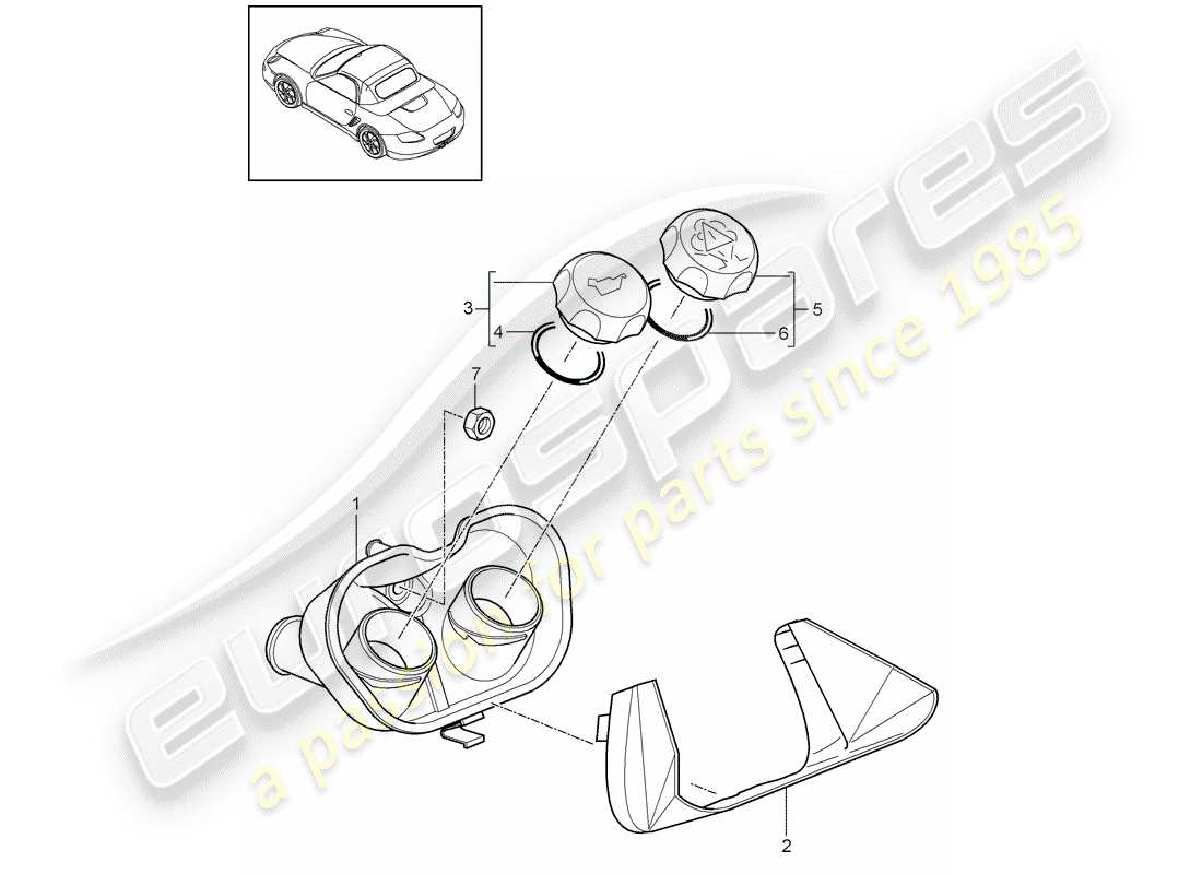 porsche 2009 (987 boxster) wasserkühlung 4 ersatzteildiagramm