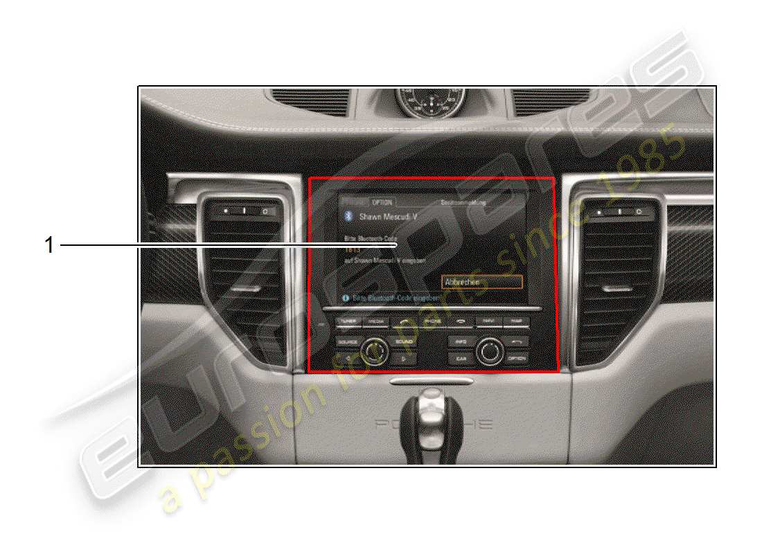 porsche 2019 (tequipment macan) mobiltelefon-teilediagramm