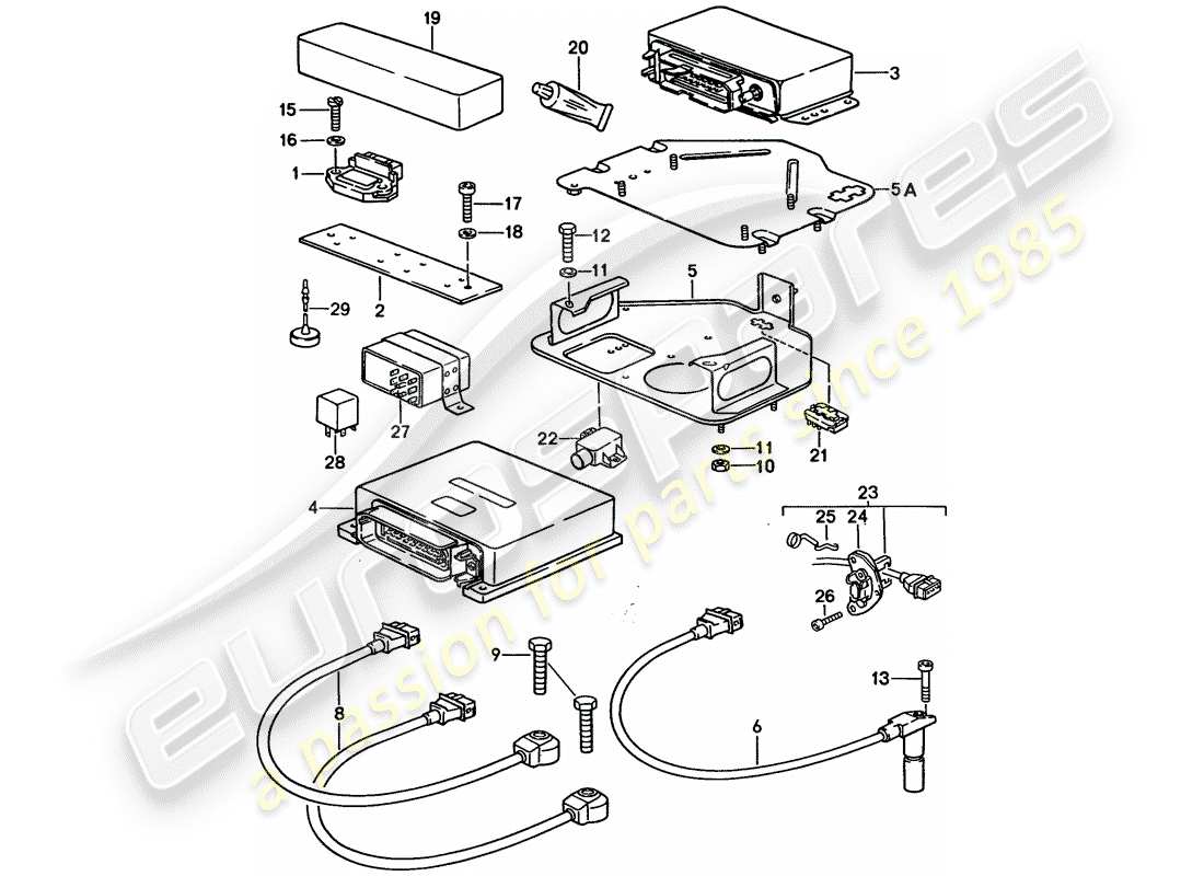 porsche 1992 (928) motorelektrik - lh-jetronic ersatzteildiagramm