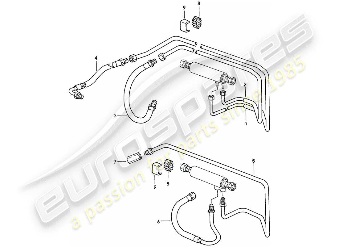 porsche 1986 (928) kraftstoffkühlung teilediagramm
