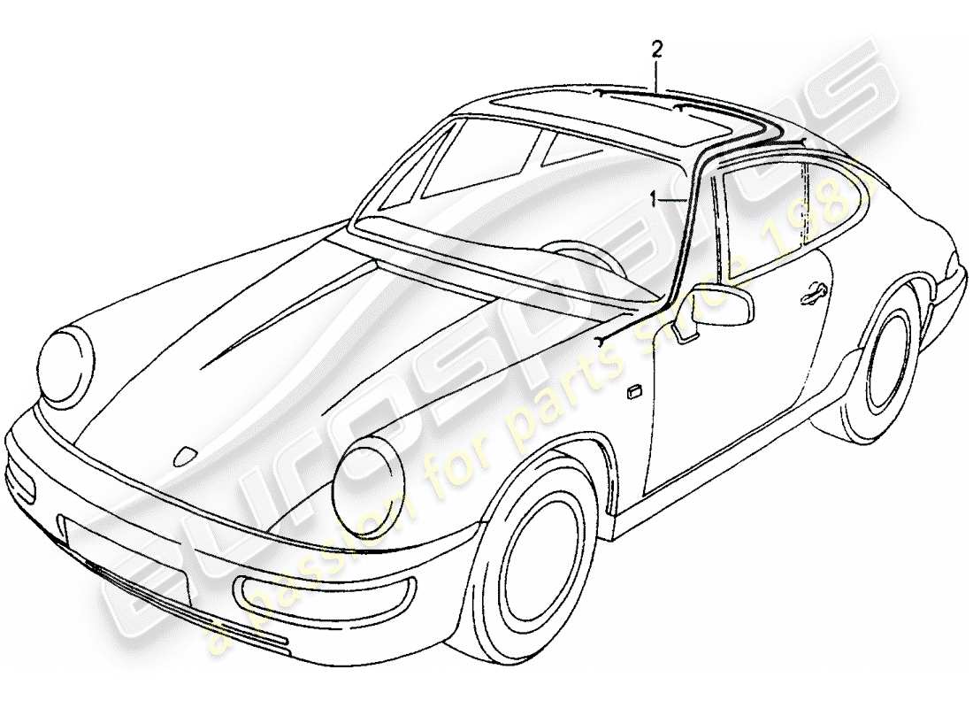 porsche 1989 (964) kabelbäume - fahrgastraum ersatzteildiagramm