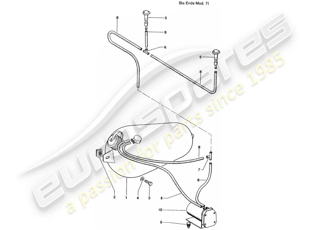 porsche 1976 (914) scheibe - d >> - mj 1971 ersatzteildiagramm