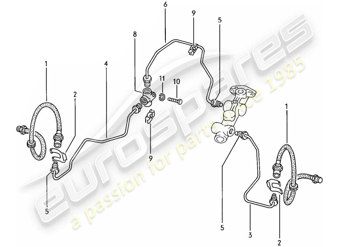 porsche 1978 (924) bremsleitungen ersatzteildiagramm