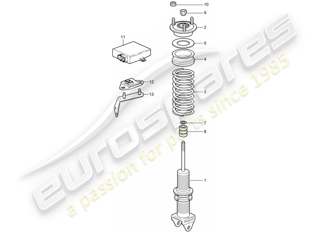 porsche 2008 (997-1 turbo / gt2) stoßdämpfer-ersatzteildiagramm