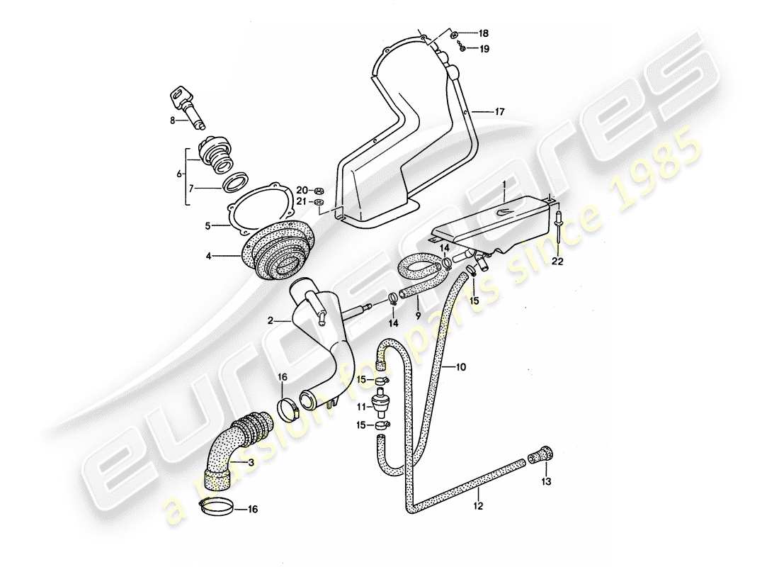 porsche 1991 (944) einfüllstutzen ersatzteildiagramm