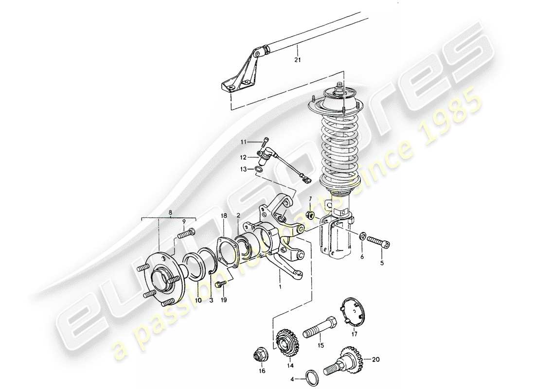 porsche 1991 (964) radtraeger - radnabe - querstrebe - siehe technische informationen - gruppe: - 4 10/89 ersatzteildiagramm