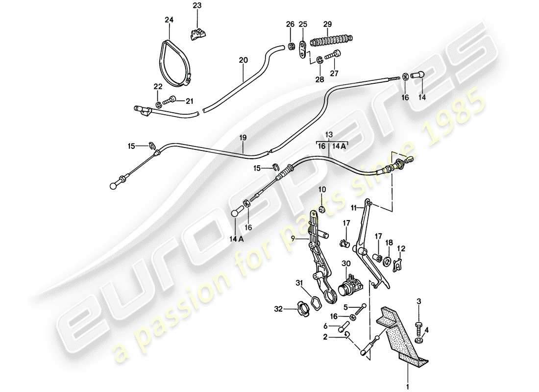 porsche 1979 (928) drosselklappensteuerung teilediagramm