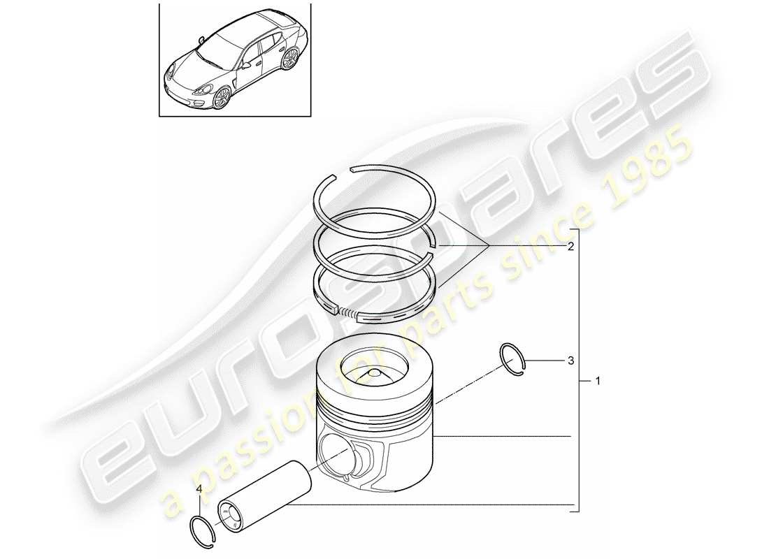 porsche 2015 (panamera 970) kolben-teilediagramm