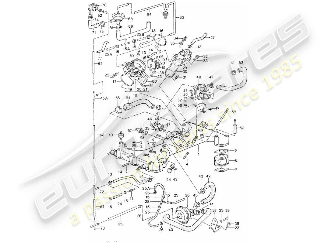 porsche 1993 (964) k-jetronic ersatzteildiagramm