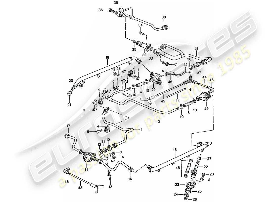 porsche 1985 (928) l-jetronic - 2 - - d >> - mj 1984 ersatzteildiagramm