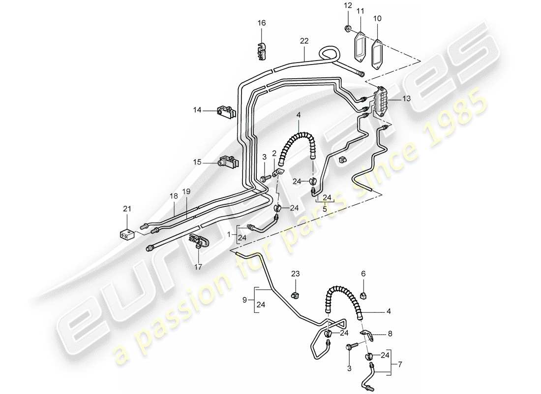 porsche 2011 (997-2 gt3) bremsleitung ersatzteildiagramm