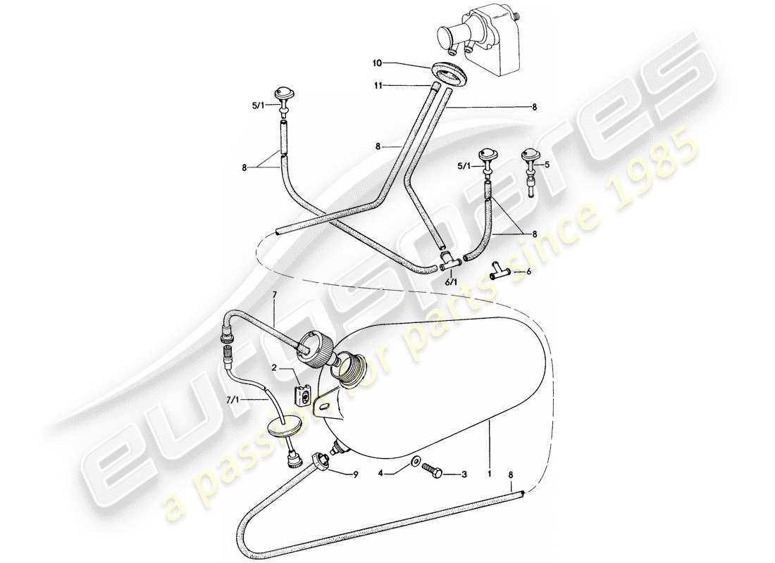 porsche 1974 (914) scheibe - ersatzteildiagramm