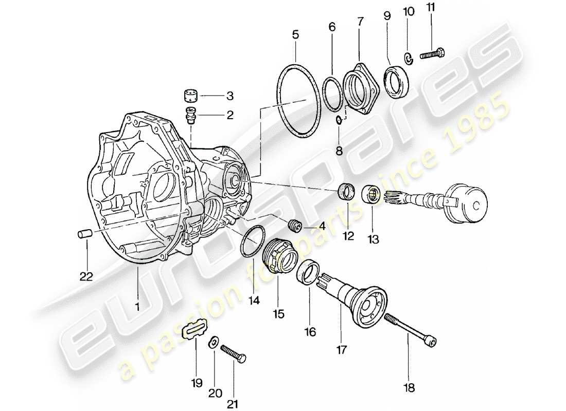 porsche 1982 (924) ersatzgetriebe - achsantriebgehäuse - automatikgetriebe teilediagramm
