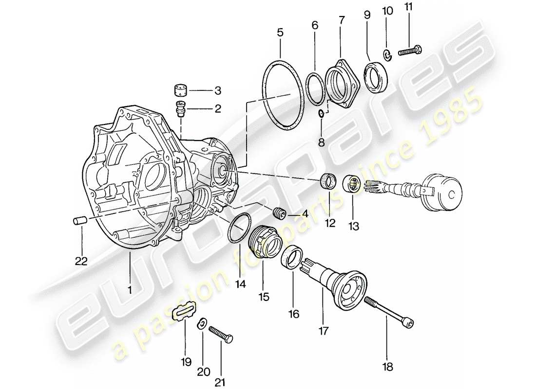 porsche 1979 (924) ersatzgetriebe - achsantriebgehäuse - automatikgetriebe teilediagramm