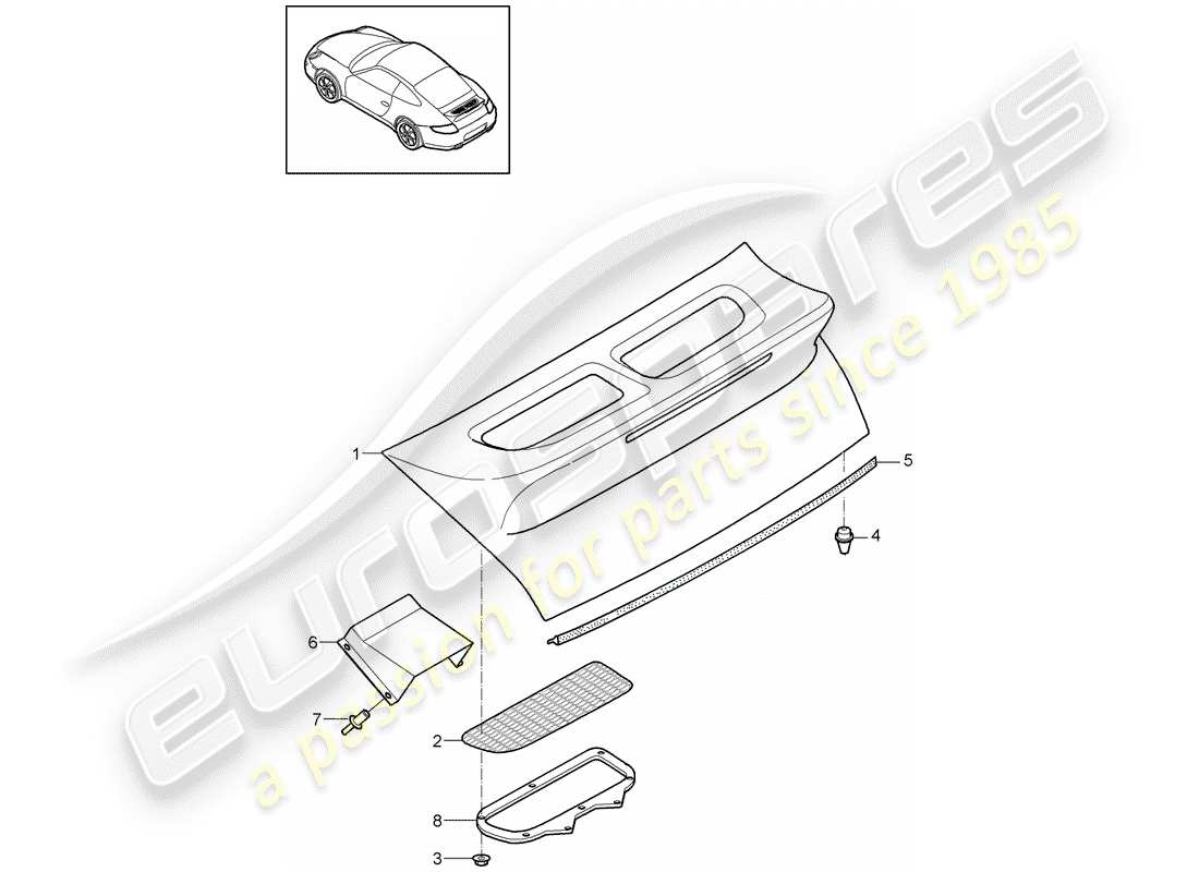 porsche 2010 (997-2) spoilerdeckel teilediagramm