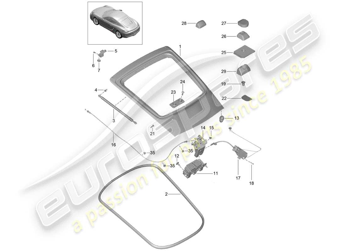 porsche 2016 (981 cayman) cover-ersatzteildiagramm