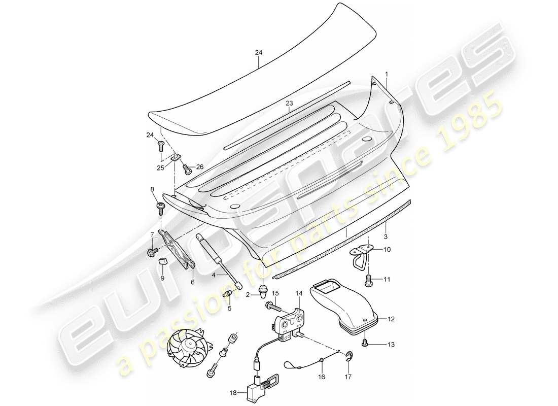 porsche 2007 (997-1 turbo / gt2) cover-ersatzteildiagramm