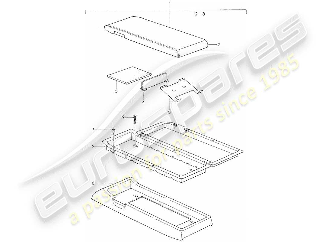 porsche 1991 (928) kassettenhalter teilediagramm