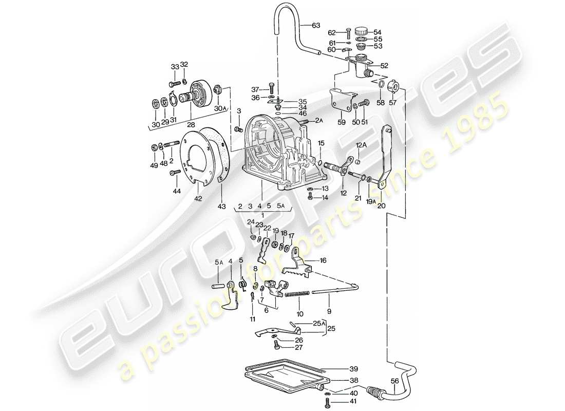 porsche 1979 (924) getriebegehäuse - automatikgetriebe teilediagramm