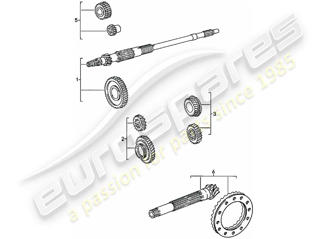 porsche 1981 (911) zahnradsätze - spm ersatzteildiagramm