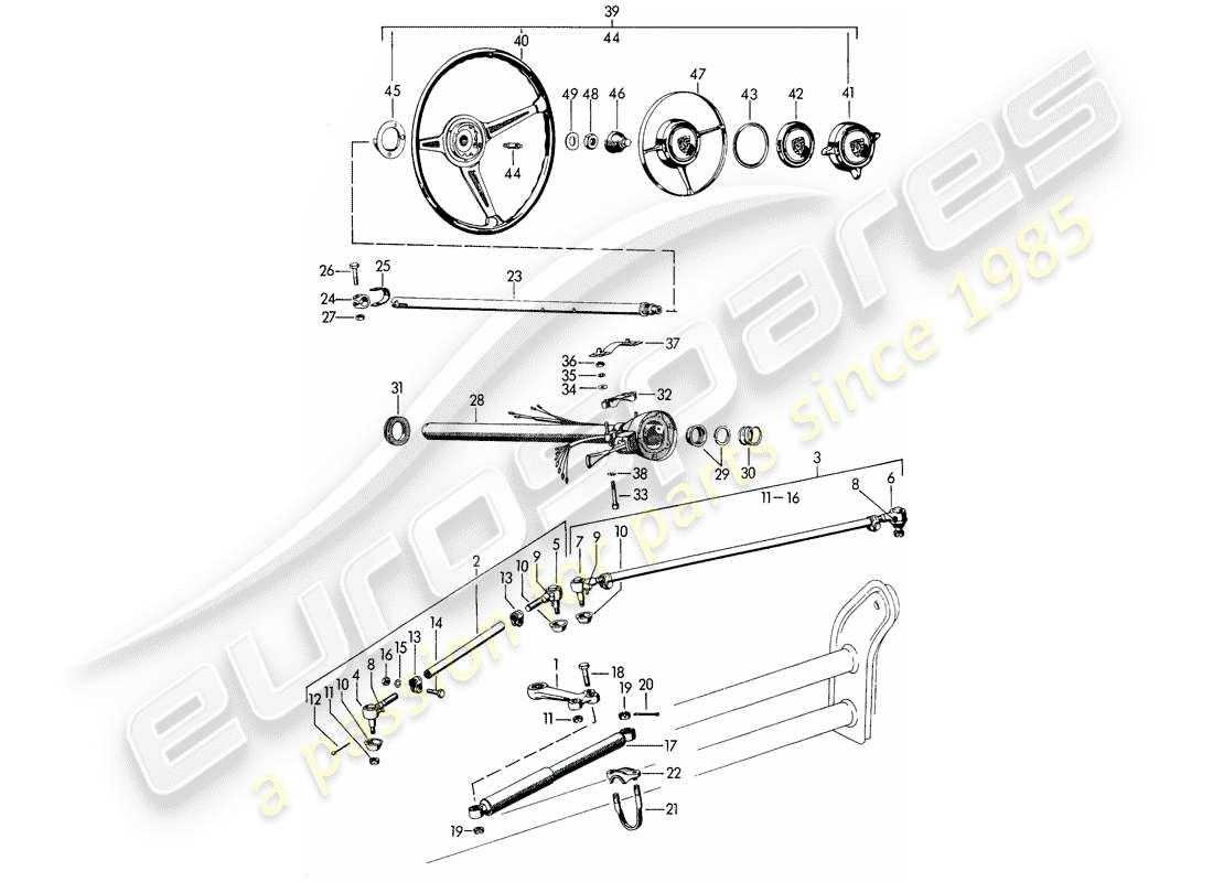 porsche 1964 (356b/356c) lenkungsteile teilediagramm