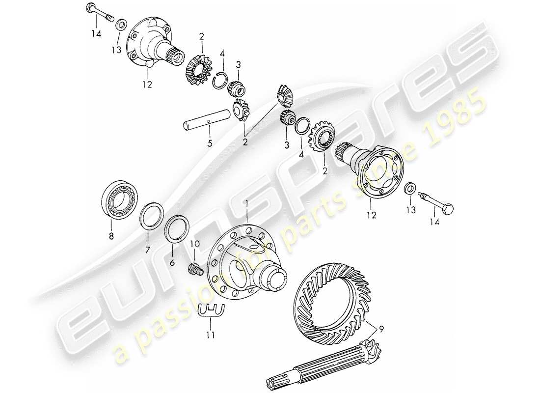 porsche 1971 (911) differential - mit: - kaltguss - oder - druckguss - gehäuse - ohne: - anker - d - mj 1970>> - mj 1970 ersatzteildiagramm
