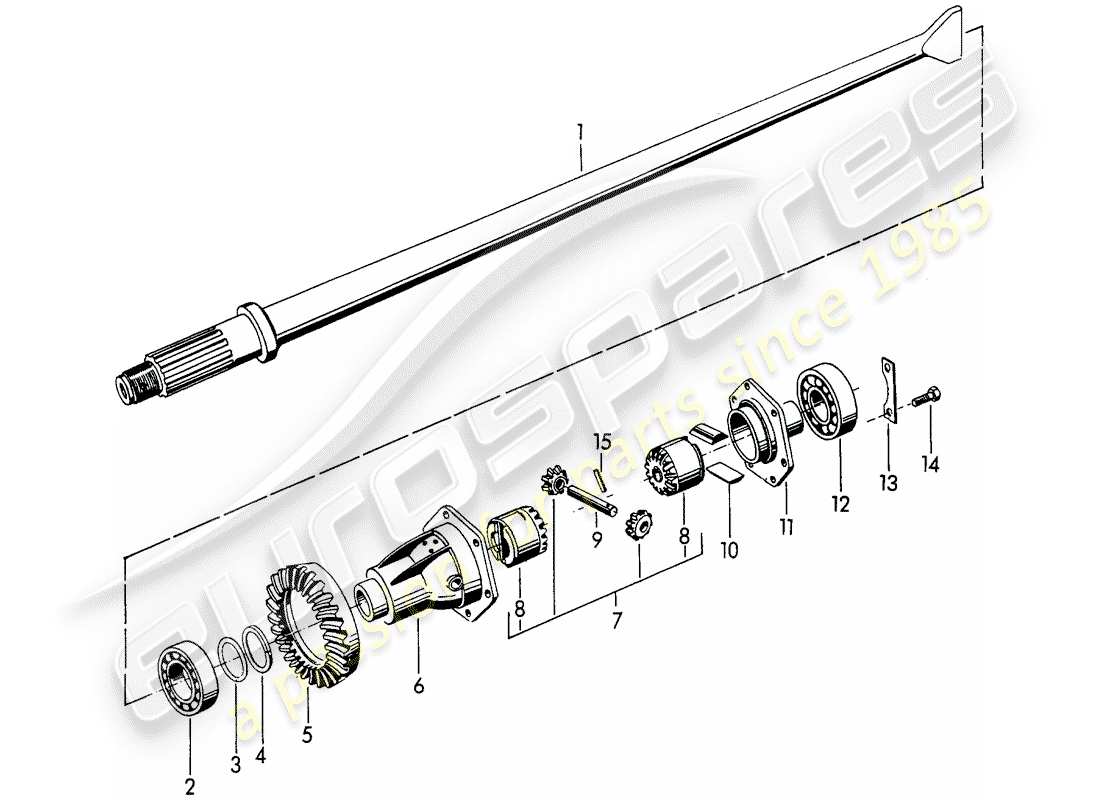 porsche 1964 (356b/356c) differential teilediagramm