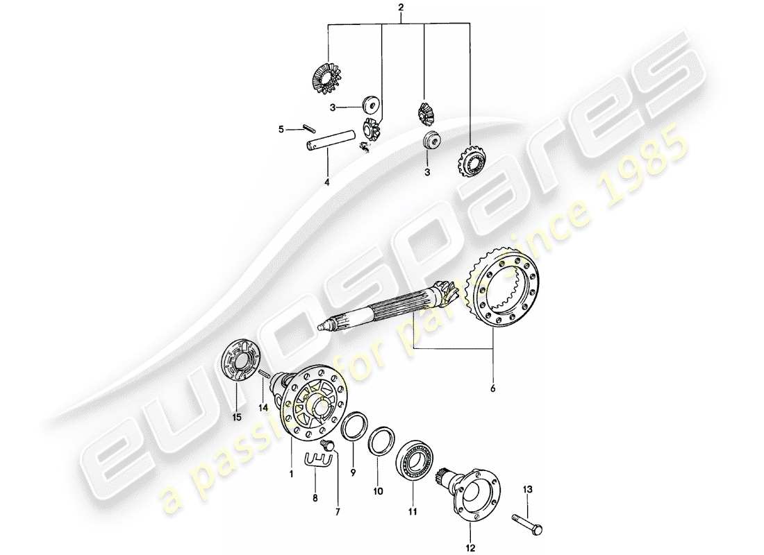 porsche 1981 (911) differential teilediagramm