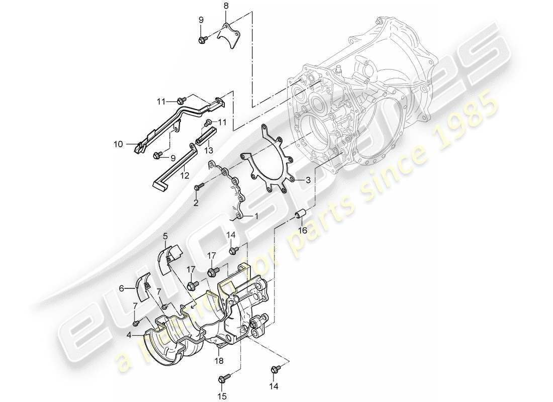porsche 2008 (997-1) zahnräder und wellen teilediagramm