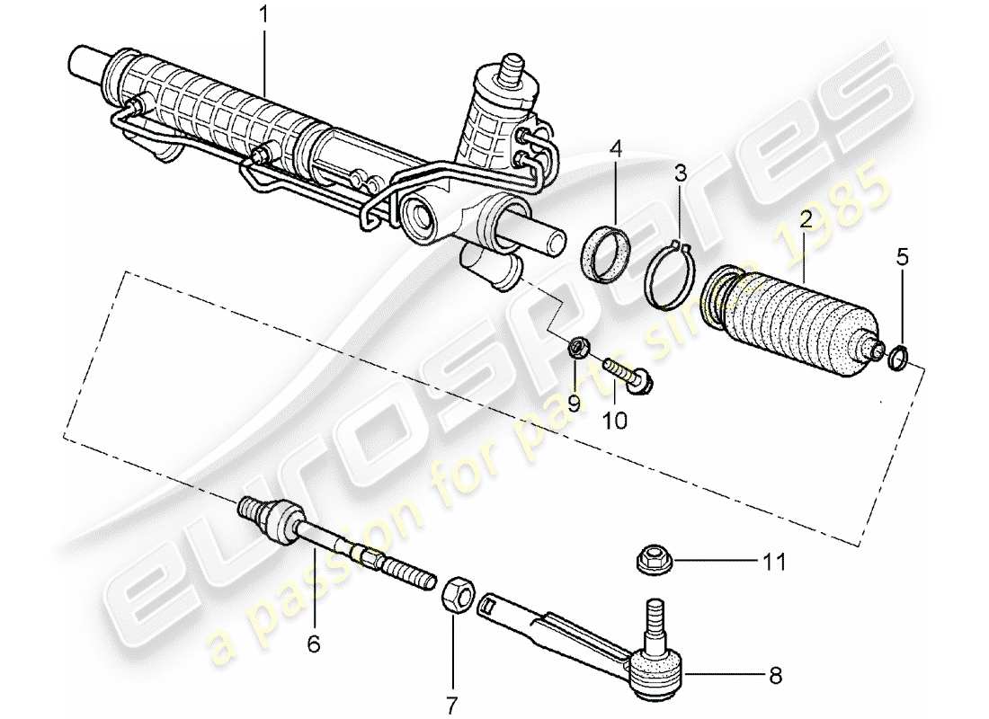 porsche 2005 (997-1) servolenkung - teilediagramm