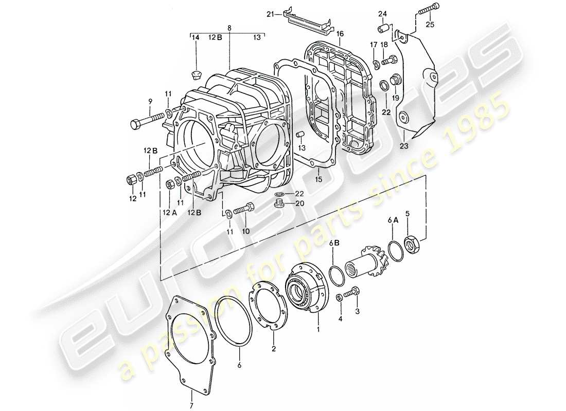 porsche 1991 (928) automatikgetriebe – differential 1 teilediagramm