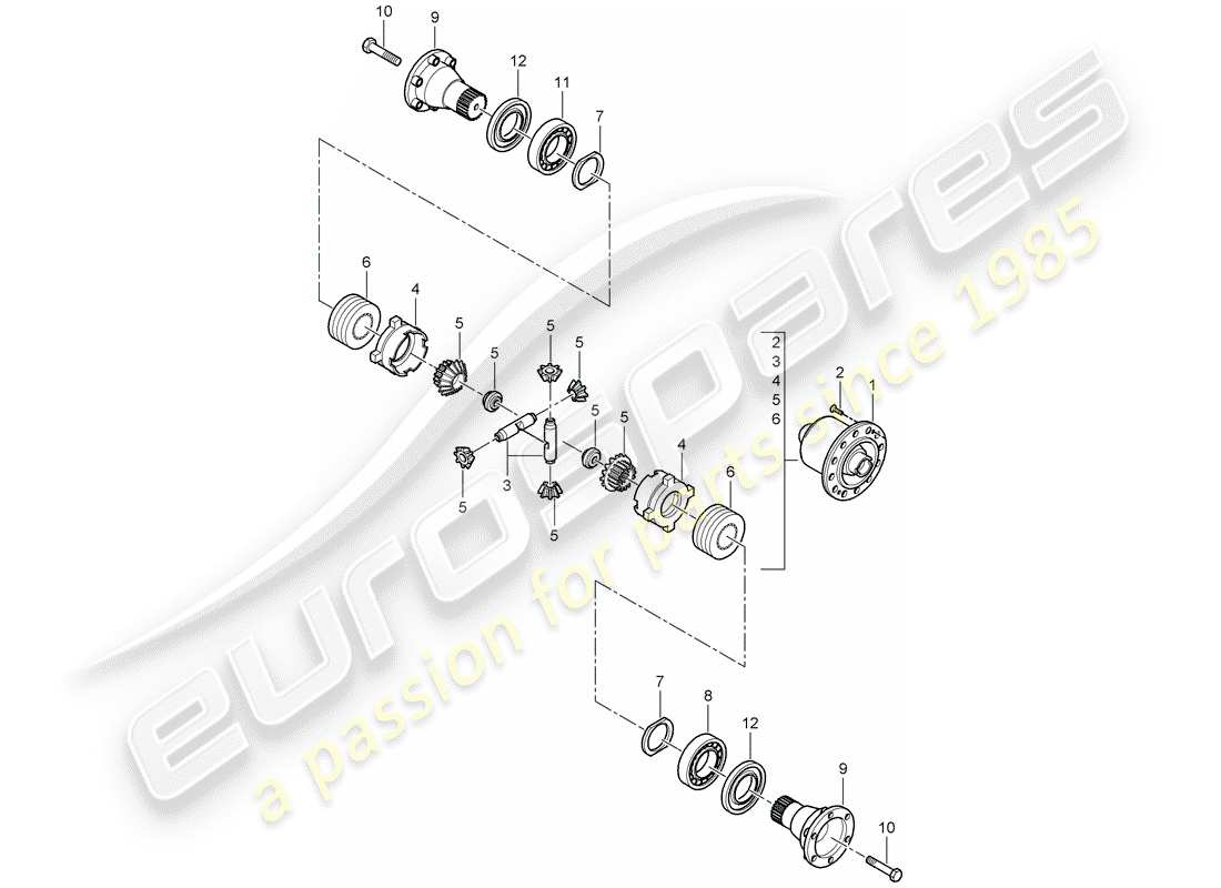 porsche 2007 (997-1 gt3) sperrdifferential ersatzteildiagramm