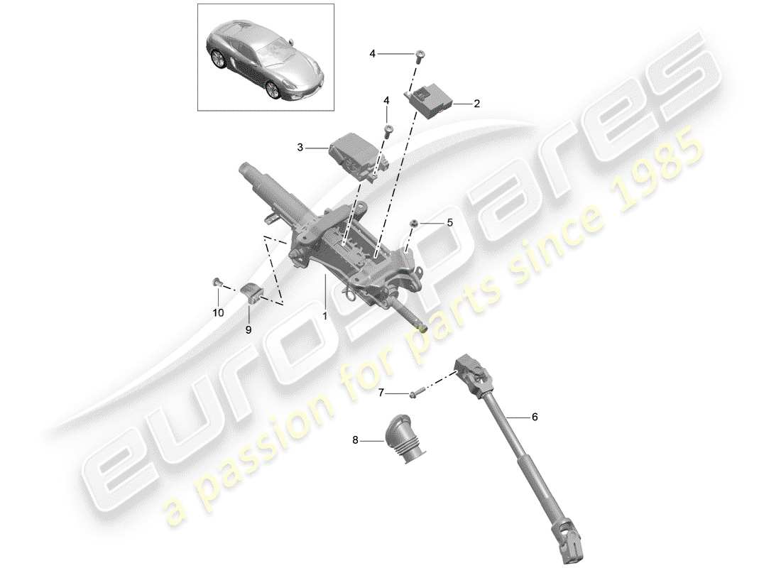 porsche 2016 (981 cayman) lenksäule ersatzteildiagramm