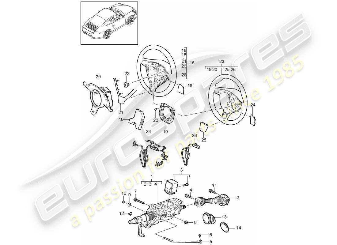 porsche 2011 (997-2) lenkschutzrohr ersatzteildiagramm