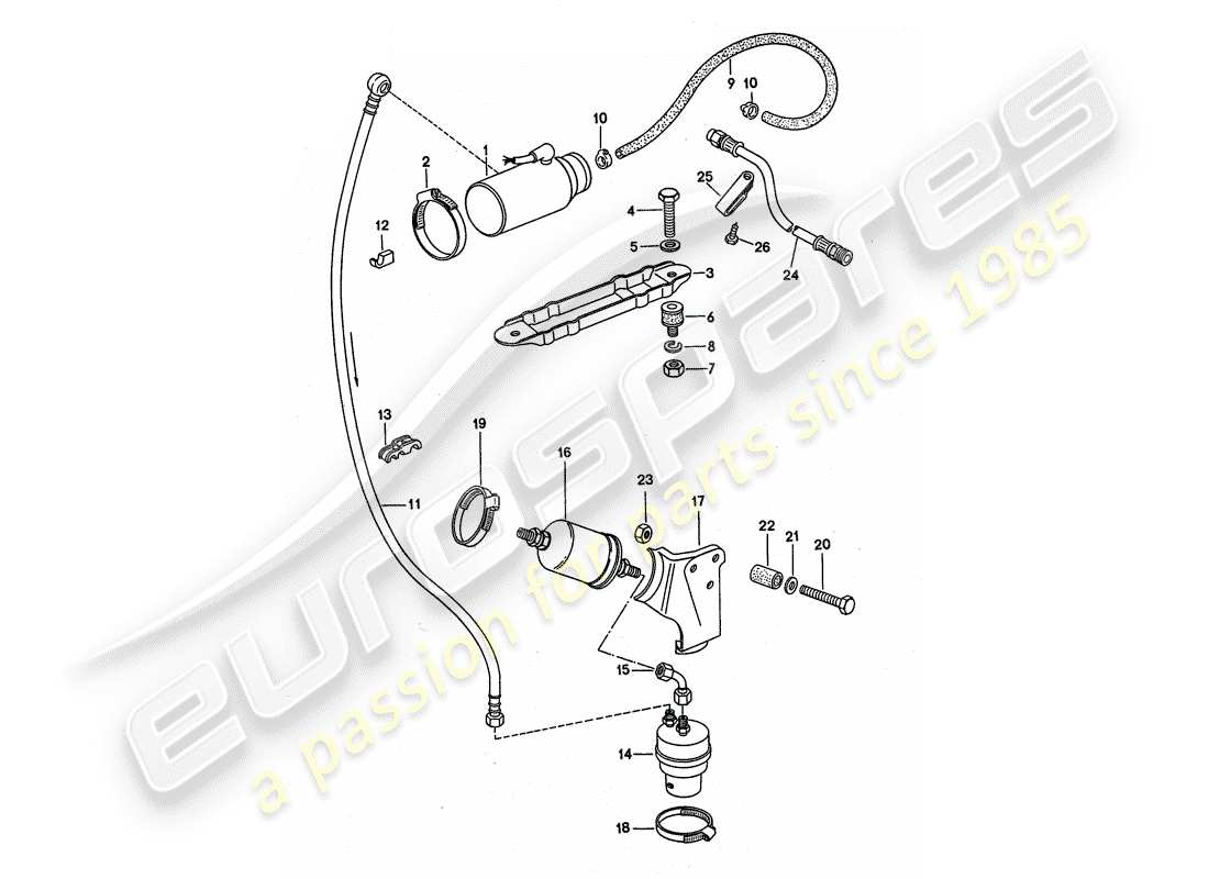 porsche 1975 (911 turbo) kraftstoffsystem - d - mj 1975>> teilediagramm