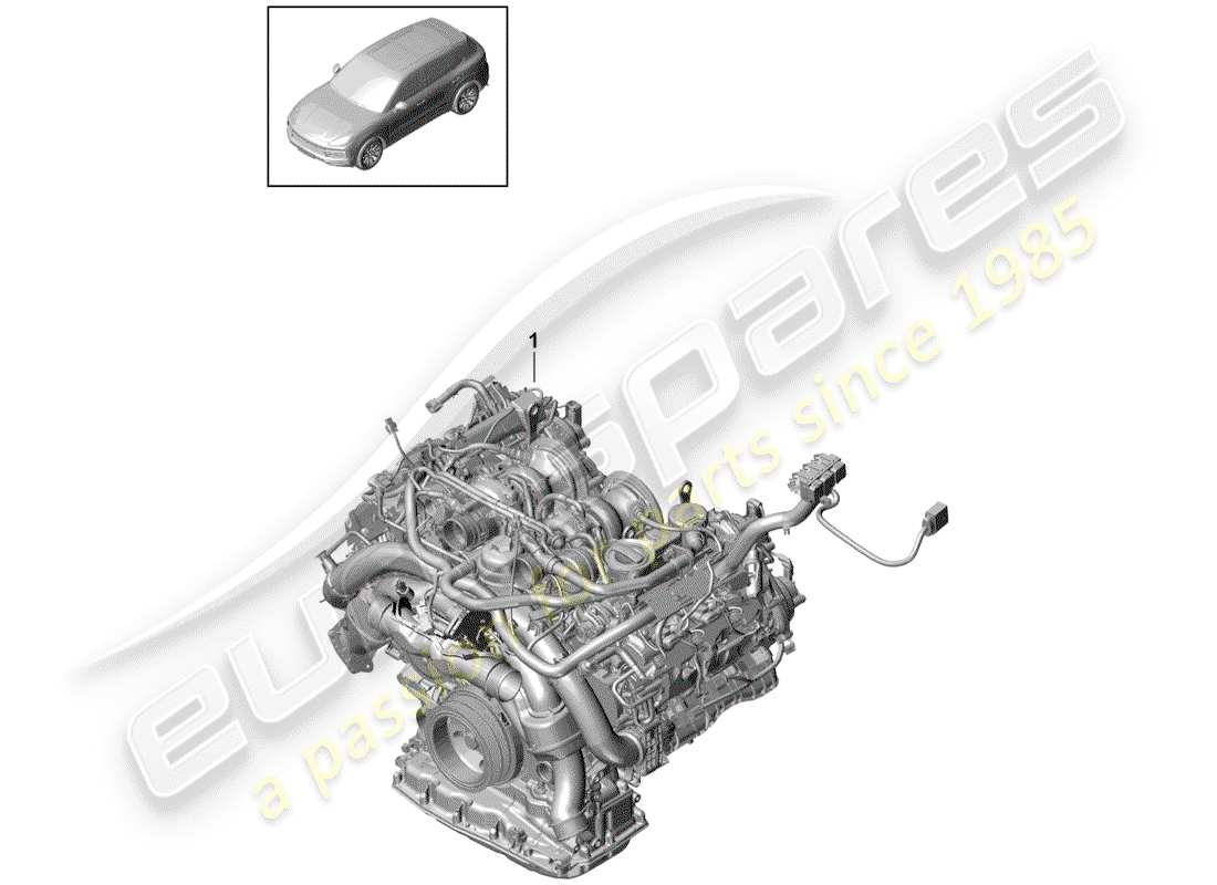 porsche 2020 (cayenne e3 9ya/9yb) ersatzteildiagramm für den motorersatz