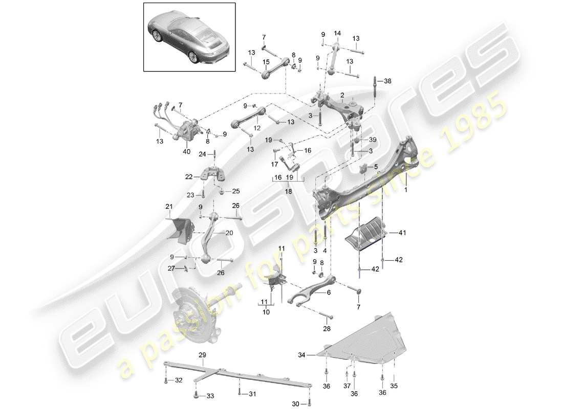 porsche 2017 (991-2) hinterachse teilediagramm