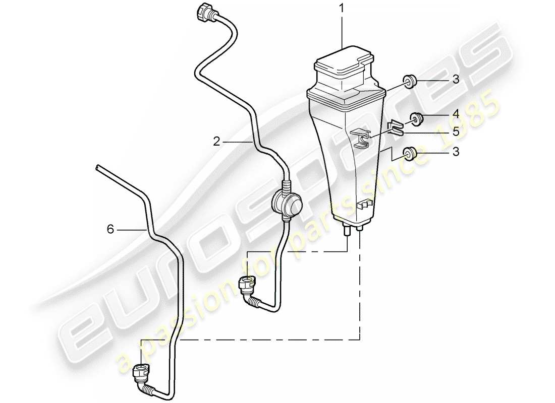 porsche 2010 (997-2 gt3) verdunstungsbehälter - teilediagramm