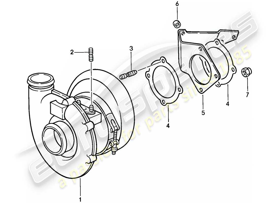 porsche 1989 (911) abgasturbolader teilediagramm