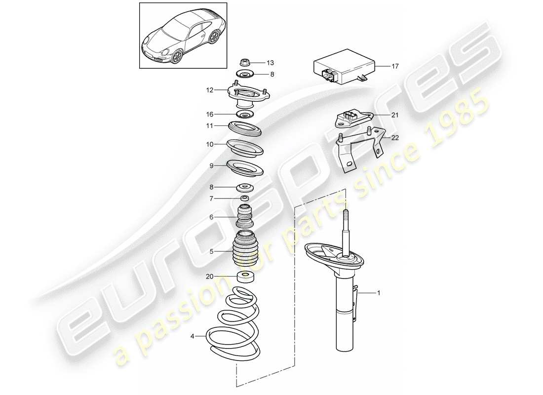 porsche 2009 (997-2) aufhängung teilediagramm