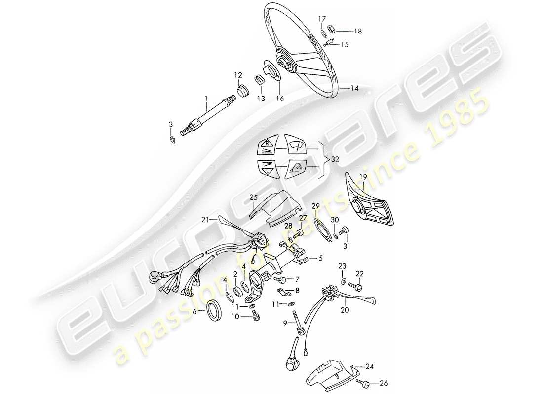 porsche 1966 (911/912) zwischenlenkwelle - lenkrad - lenksäulenschalter - d - mj 1969>> - mj 1969 ersatzteildiagramm