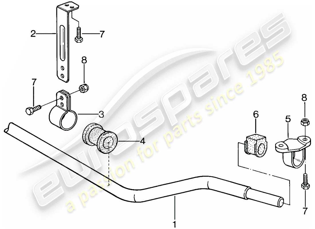 porsche 1986 (924s) stabilisator - ersatzteildiagramm