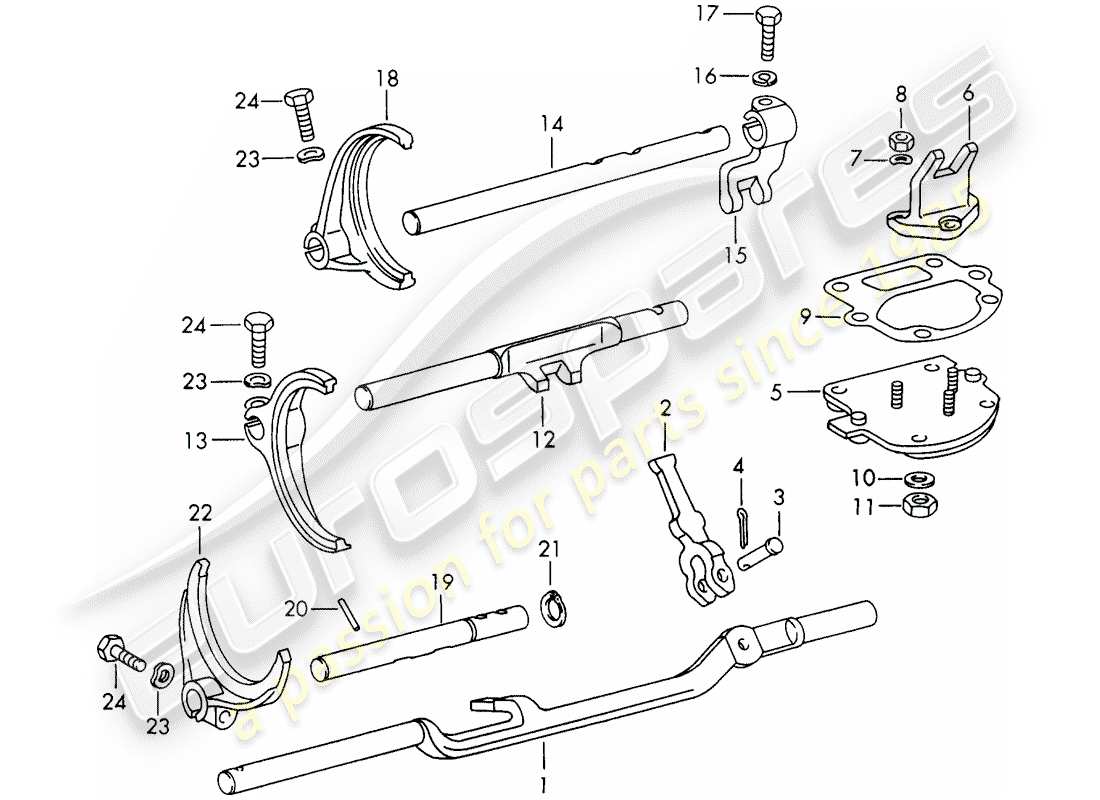 porsche 1970 (911) schaltstangen - schaltgabeln - d - mj 1972>> ersatzteildiagramm