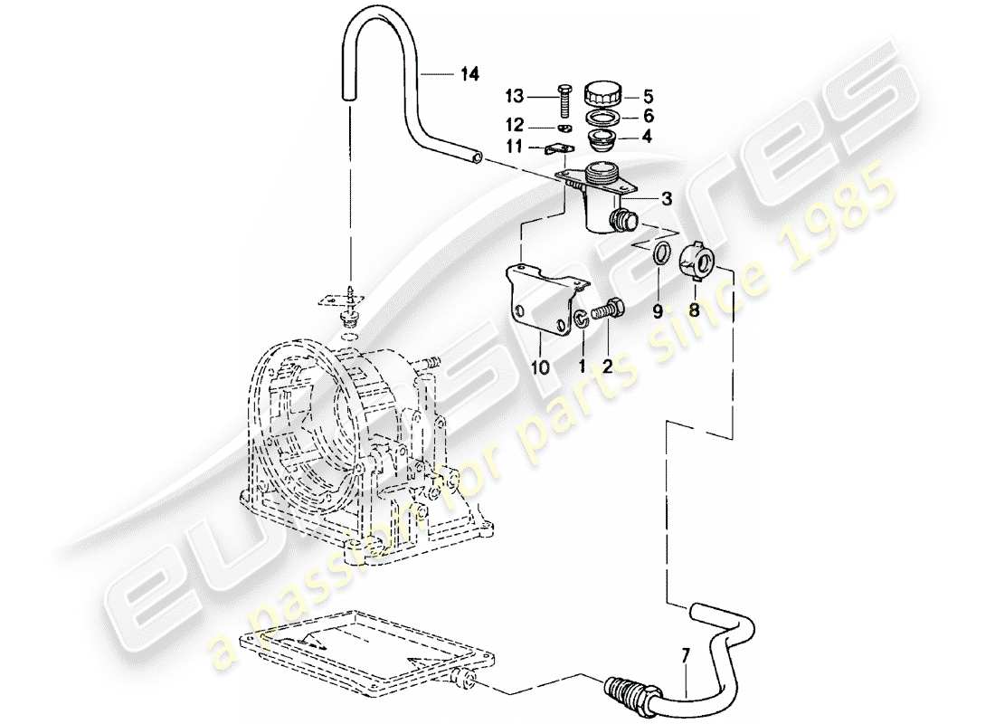 porsche 1981 (924) öleingang - automatikgetriebe ersatzteildiagramm