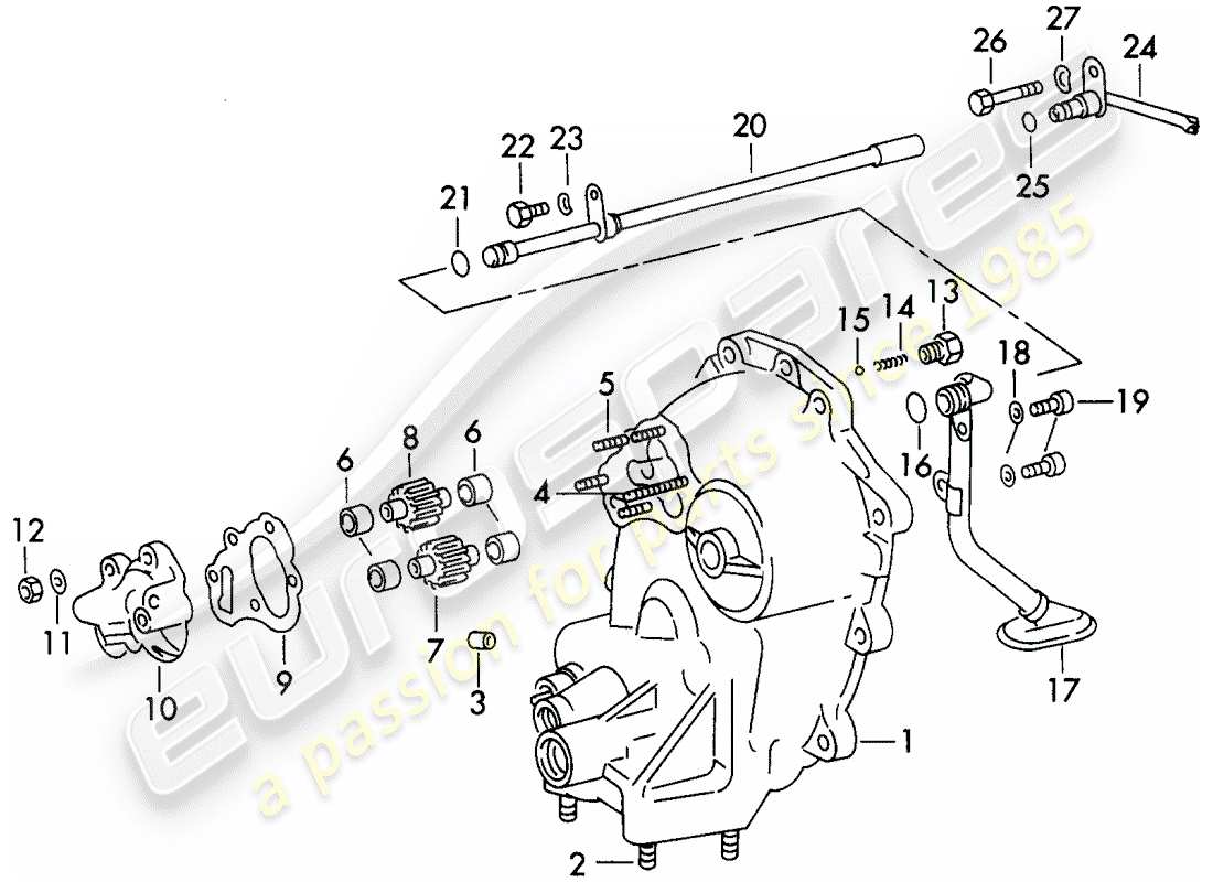 porsche 1971 (911) getriebe - ölpumpe - g >> 783 0870 - d - mj 1972>> ersatzteildiagramm