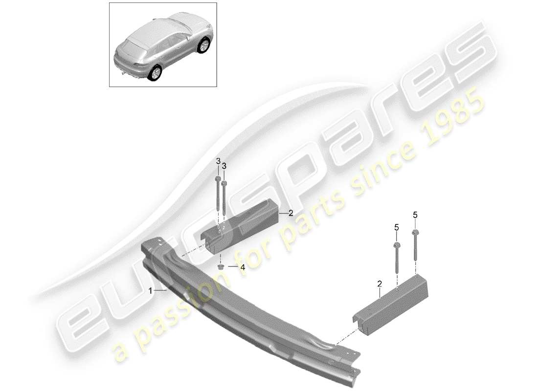porsche 2015 (macan) stoßstangenhalterung - ersatzteildiagramm