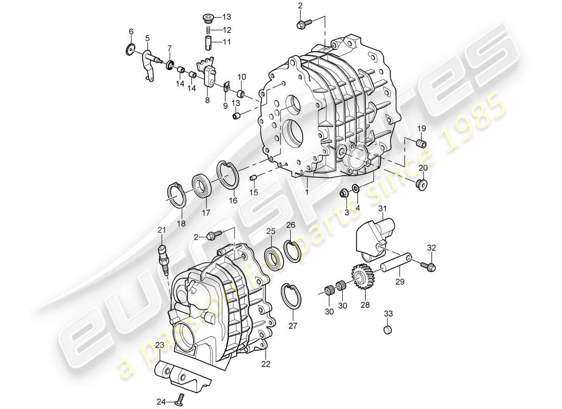 porsche 2007 (997-1 gt3) getriebegehäuse ersatzteildiagramm